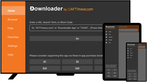 IPTV Smarters Pro on Firestick install step: Downloader app showing the URL input box